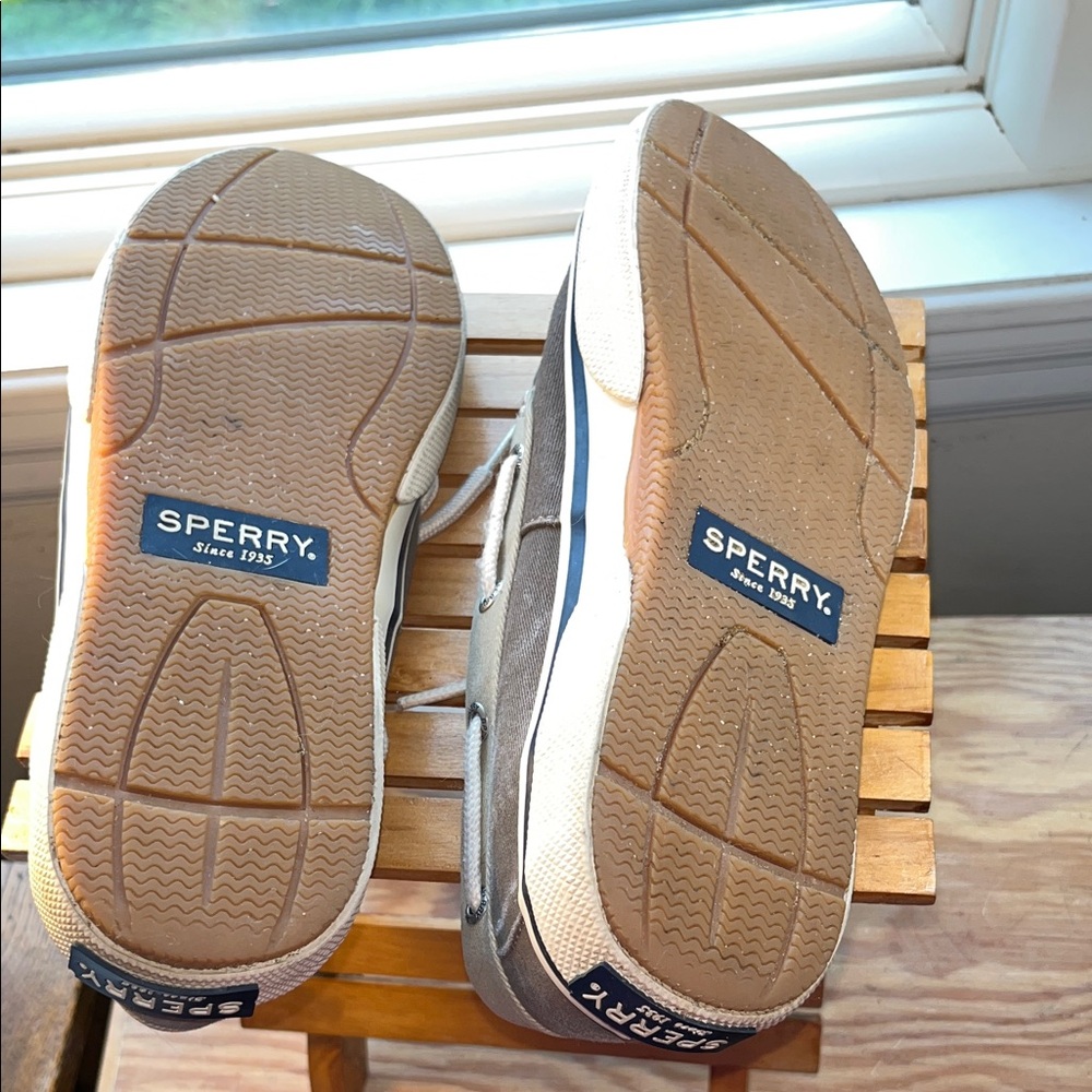 Sperry Men's Taupe Canvas Boat Shoes - Picture 3 of 9